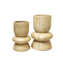 Wazon betonowy ceramiczny Kremowy Beżowy Boho 31cm